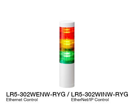Φ50 LED Signal Tower (Ethernet or EtherNet/IP Control Compatible) LR5-LAN Series