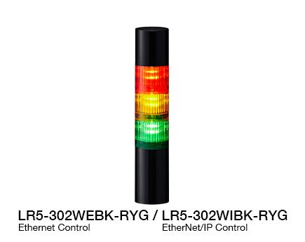Φ50 LED Signal Tower (Ethernet or EtherNet/IP Control Compatible) LR5-LAN Series
